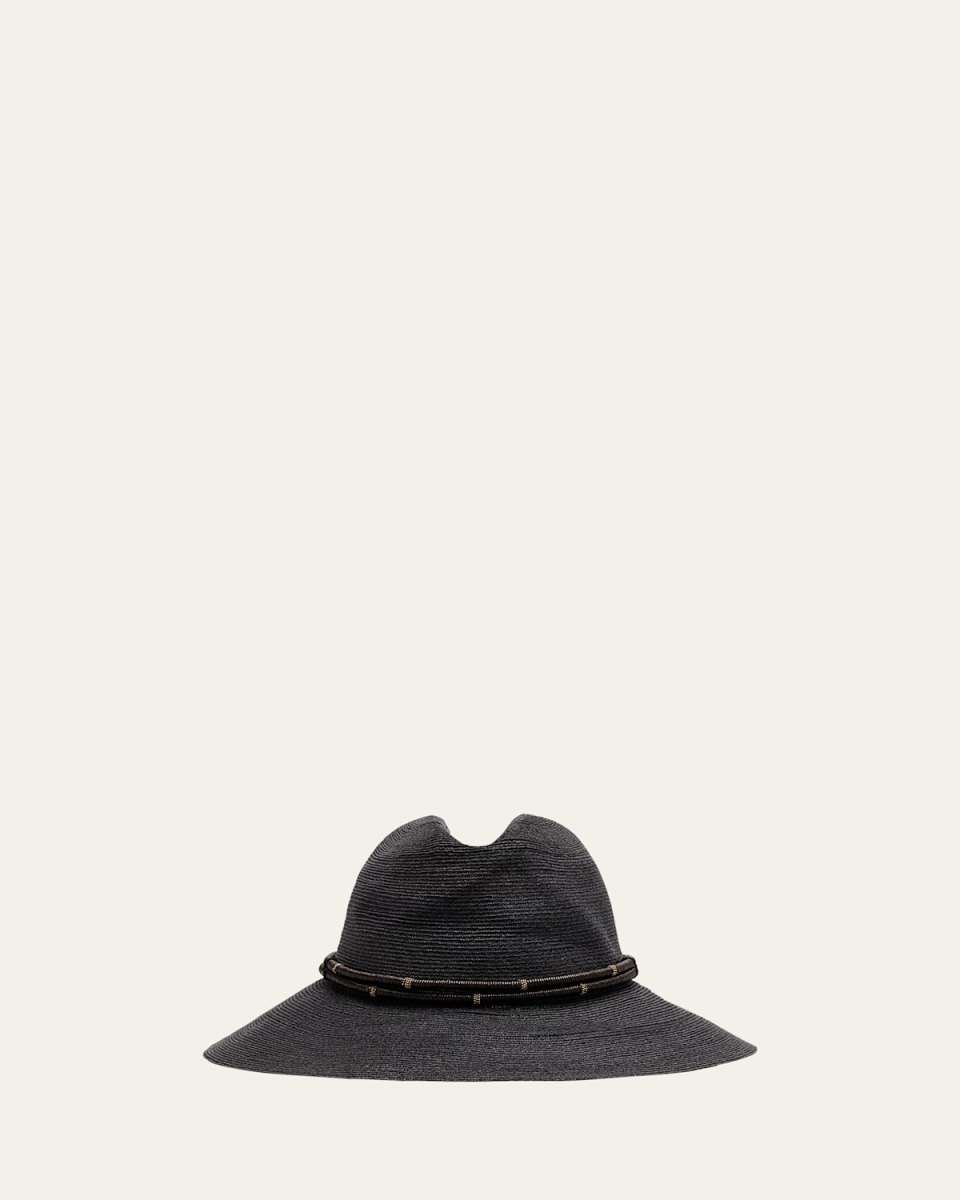 Hemp Fedora W/ Leather Tri